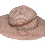 Inverni Firenze BNWT Size 56 M Light Pink Hemp Cotton Flouncy Wide Brim Sun Hat Photo 2