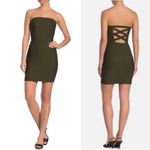 Ke.ned.ik Women's Olive Strapless X Back Bodycon Mini Dress Size XL Photo 1