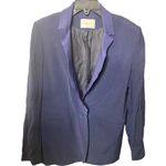 Sandro  Blazer Jacket 4/6 Blue Viscose Business Casual Holiday Office One Button Photo 0