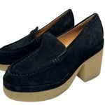Marc Fisher Lina Platform Loafer Size 8.5 Suede Penny Light Black Slip On Shoes Photo 0