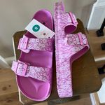 Sand & Shore Sandals Beach Shoes Pink Floral Slides Womens 8 Photo 1