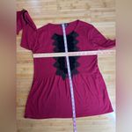 August Silk  women’s Velvet Applique Casual long sleeve Top w/Flutter cuffs|Sz:M Photo 6