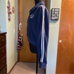 PINK - Victoria's Secret PINK Victoria’s Secret navy reverse fleece cropped polo sweatshirt size XL Photo 3