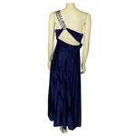 My Michelle  Blue One Shoulder Ruched Formal Beaded Empire Waist dress size 13 Photo 2