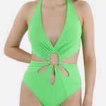 BCBGMAXAZRIA NWT  Womens Cut-Out Nylon One-Piece Swimsuit BL3SD29H size XL lime Photo 0