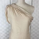 Maje  sheer overlay one shoulder cream mini dress Photo 1