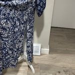 Abercrombie & Fitch Navy and White Dress Long-sleeve Plunge Cutout Maxi Dress XS Photo 7