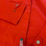 Eileen Fisher  Cotton Nylon Hooded Jacket Red Womens Size Small Rain Anorak Photo 7