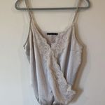 Abercrombie & Fitch Abercrombie Off white satin bodysuit with lace trim Size XL Photo 1