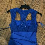 Adrianna Papell Blue Ruched Halter Mini Dress Photo 13