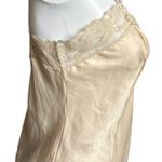 80/90s Small Nylon Satin Camisole Slip Buttercream Lace Sweetheart Neckline​ Gold Photo 6