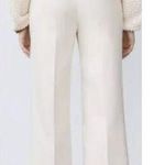 ZARA High Waisted Buttoned Straight Leg Crop Trouser Pants Ecru Women's Size S Photo 1