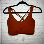 prAna Red Brown Strappy Back Sports Bra Yoga Workout Fitness Women's Small Photo 4