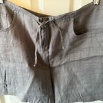 Lacoste 100% Linen Brown Gray Drawstring Skirt Women's Size 42/10 Photo 2