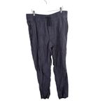 Athleta  Retreat Linen Ankle Pant High Rise Blue Coastal Travel Womens Medium Photo 1