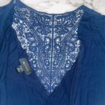 AB Studio  Short Sleeve Cardigan Open Front Handkerchief Hem Navy Women S Photo 3