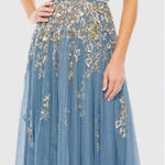 Mac Duggal  5717 Womens Blue Embellished Butterfly Sleeve High Neck Gown Photo 0