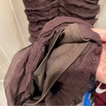 Stunnnig Y2K Tadashi Collection silk ruched chocolate brown deep v bodycon dress Size M Photo 5