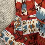 Wrangler  Retro Pearl Snap Shirt Womens Small Cowgirl Rodeo Red Blue Southwestern Photo 3