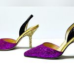 The Attico Diletta Tri Color Pink Gold Black Glitter Pumps Heels Shoes 37 NWOB Size 6 Photo 8