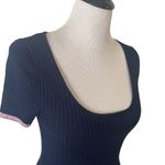Lulus  Ribbed Knit Crop Top Size S Blue Baby Tee Striped Minimalist Soft‎ Girl Photo 6
