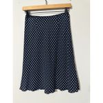 Petite Sophisticate Navy Blue White Polka Dot Silk Midi Skirt Size 2 Photo 2