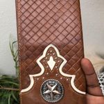 Unisex Brown genuine leather western wallet cardholder silver accents #boho #indie #texas #western #streetwear Photo 0