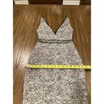 Nicholas Revolve  Azalia Lace plunge Trumpet glam Midi Dress Grey Black V Neck 0 Photo 8