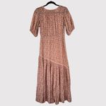 Sundance Women Dress Pink Pastoral Maxi Floral V Neck Puff Sleeve A Line Boho XS Photo 2