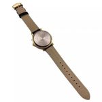 Vintage Christmas Watch Gold Tone Genuine Leather Band Holiday Elves New Battery Black Photo 7