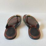 Gucci  Kika Interlocking GG Web Stripe Flat Thong Sandals Red Green Size EU 38 Photo 5