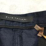 Elie Tahari Women's Linen Blend Dress Pants Trousers Navy Black Women's Size 12 Photo 4