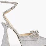 Mach & Mach  Double Bow Platform Pump Silver Glitter EU 40 Photo 0