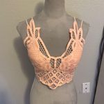 Peach Lace Bralette with Plunging V Photo 0