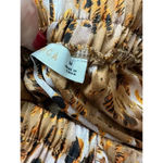 O. Vianca  Mini Skirt Leopard Cheetah Pattern Elastic Waist Tiered Brown Womens M Photo 2