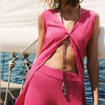 ZARA LINEN KNIT WAISTCOAT TUNIC VEST BUTTONED CARDIGAN SLEEVELESS SZ S OVERSIZED Photo 2