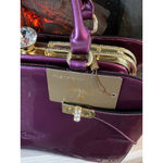 Brangio of Italy Elegant Purple Patent Leather Bag. Crystal & gold accents Photo 5