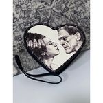 NEW Frankenstein and Bride Heart Shaped Wristlet Purse Black Photo 1