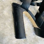 Guess Black Suede Leather Platform Heels Wrap Ankle Sz 40 Sz US 9 Photo 12