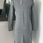 J.Jill Reversible Sweater Dress Black Grey Stripe Cotton Knit Petite Size XS NWT Photo 8