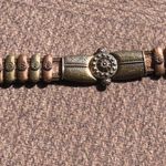 Cache  Dark Leather Bronze embroidery Multi Color METAL HARDWARE 1 1/4" Wide Belt Photo 6