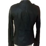 Kenna T womens biker core leather moto jacket black button front size medium Photo 1