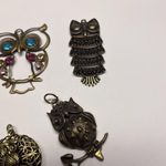 Lot Of 5 Animal Costume Pendants / Charms Variety Owl Birds 1 Locket Photo 1