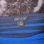 Ann Taylor Black Blue & Beige Belted Midi Short Sleeve Knit Dress Womens XL Photo 6