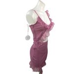 NEW Revolve x More to Come Pink Mesh Ruffle Cutout Payton Mini Dress Size S Photo 5