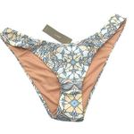 J.Crew Active Curved Waist Cheeky Bikini Bottom Kaleidoscope Print White Blue S Photo 0