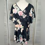 City Chic  Women's Plus Size Peplum Top Black/Floral-M/18 Photo 1