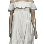 Scoop NYC Vintage Women’s Size S White Ruffle Top Off Shoulder Silk Mini Dress Photo 0