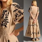 Anthropologie  • The Somerset Maxi Dress: Embroidered Edition tan black floral Photo 4