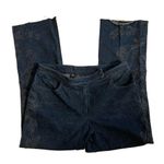 St. John Couture Jeans Sz 12 Wide Leg Raw Hem Embroidered Preppy Cropped Casual Photo 3